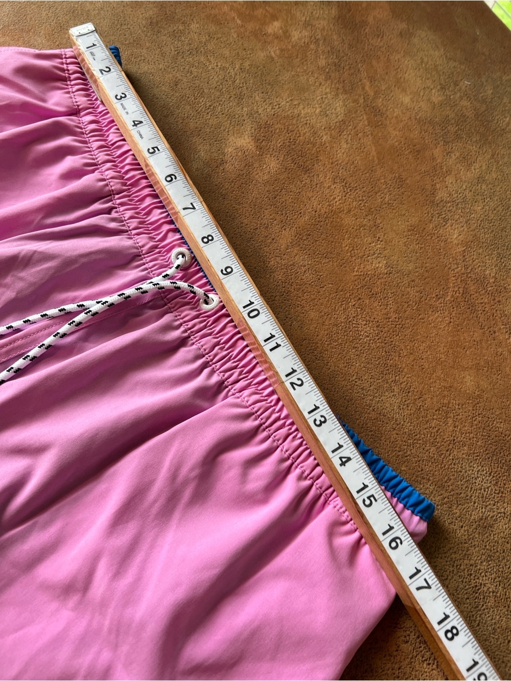 chubbies Pink Swim Trunks with Blue Waist Trim XL - Picture 8 of 10